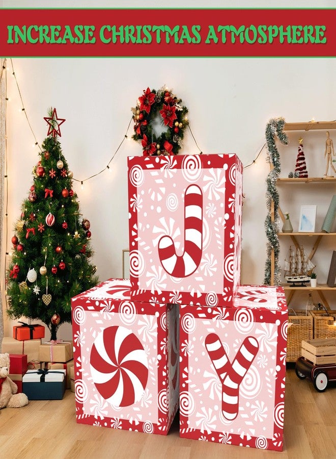 Demonwer 3 Pcs Christmas Balloons Boxes Large Christmas Candy Cane Balloon Boxes Cute Cartoon Gifts Boxes Holiday Party Box for Winter Xmas Holiday New Year Party Supplies - Image 4
